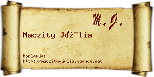 Maczity Júlia névjegykártya
